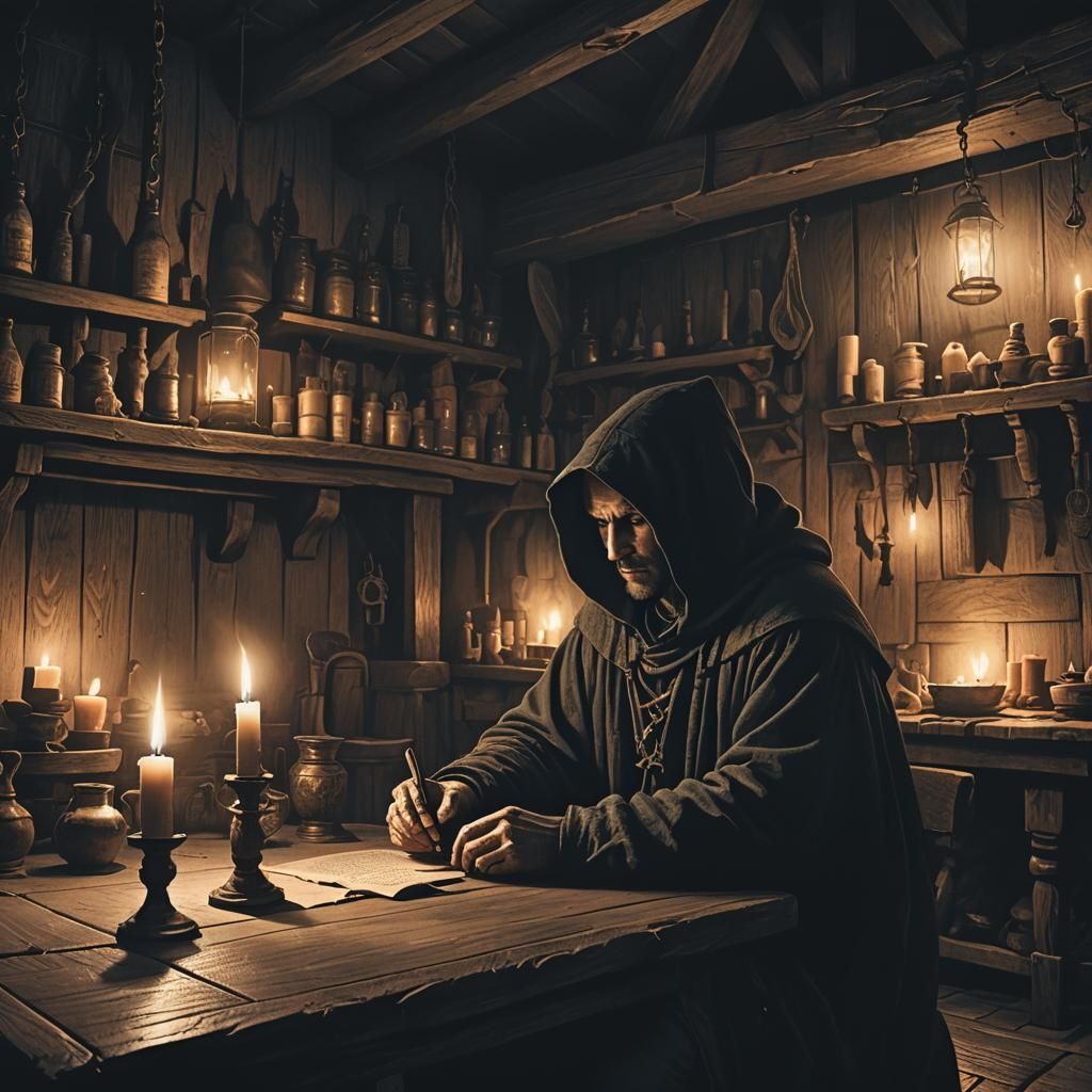 Mysterious Tavern in Dark Fantasy Setting