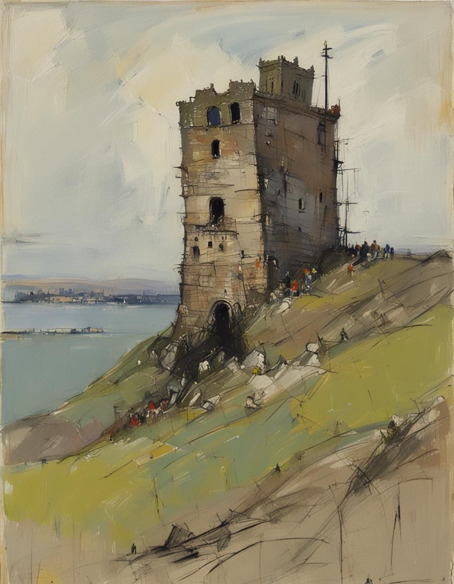 Crumbling Cliffside Tower in Eardley Style