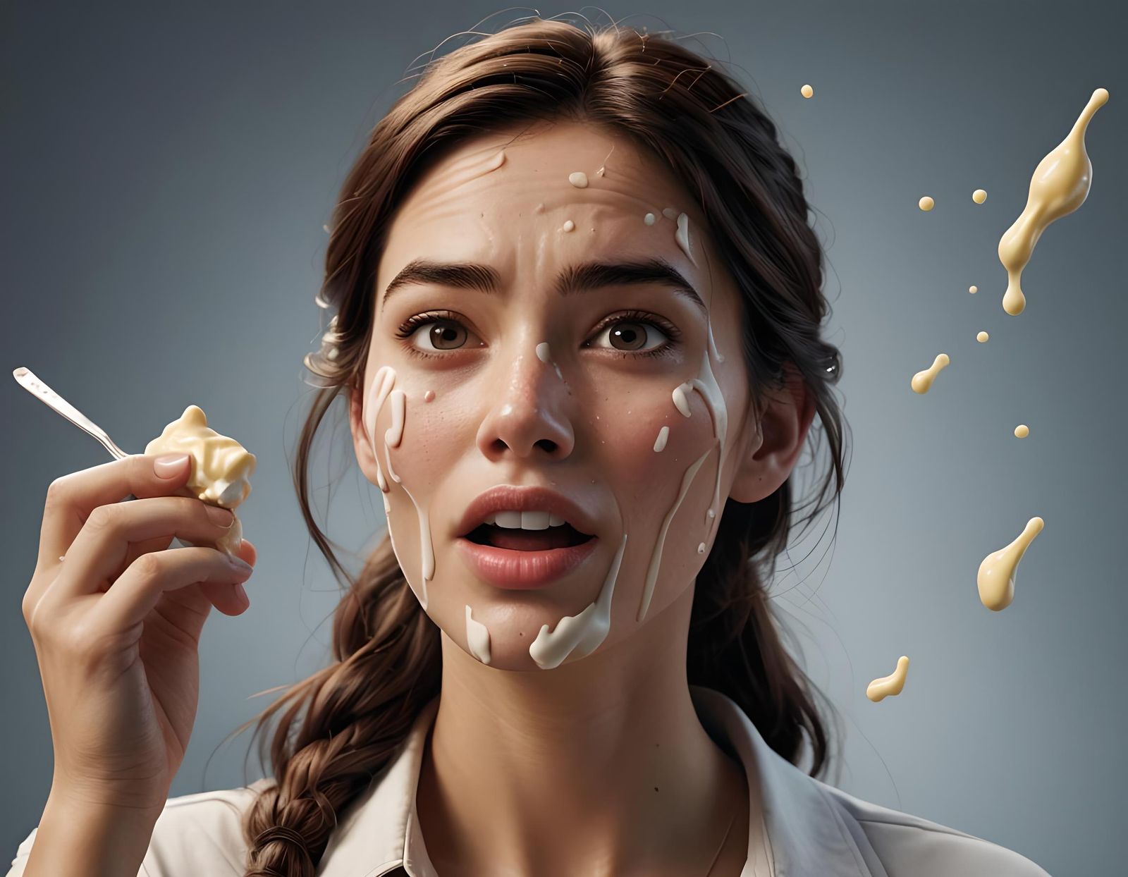 Woman with Mayonnaise in Disney-Pixar Style