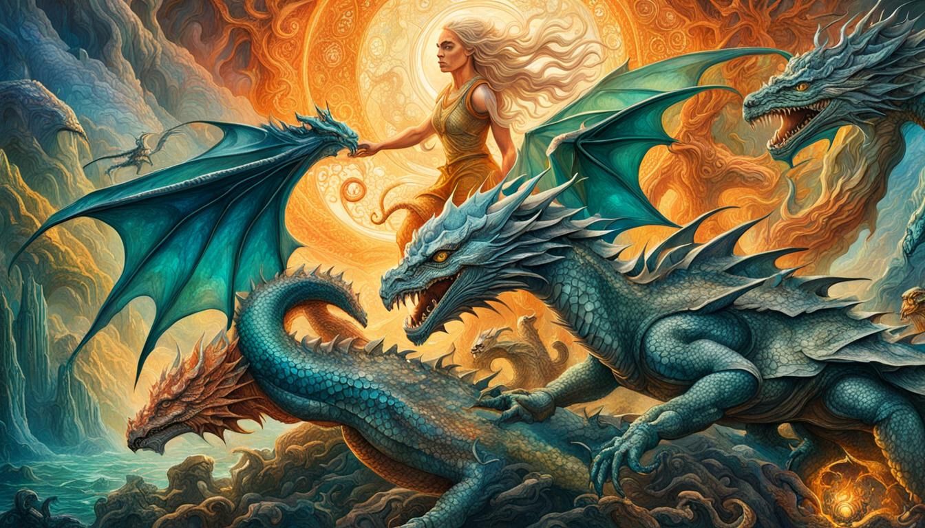 Daenerys Trains Dragons: Hyperrealistic Collage Art