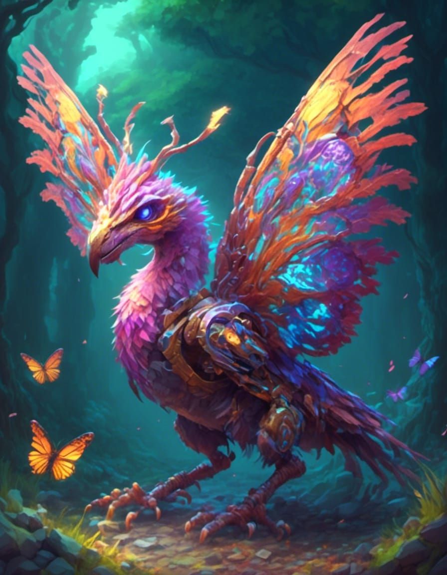 Velociraptor Butterfly Hybrid in Isometric View