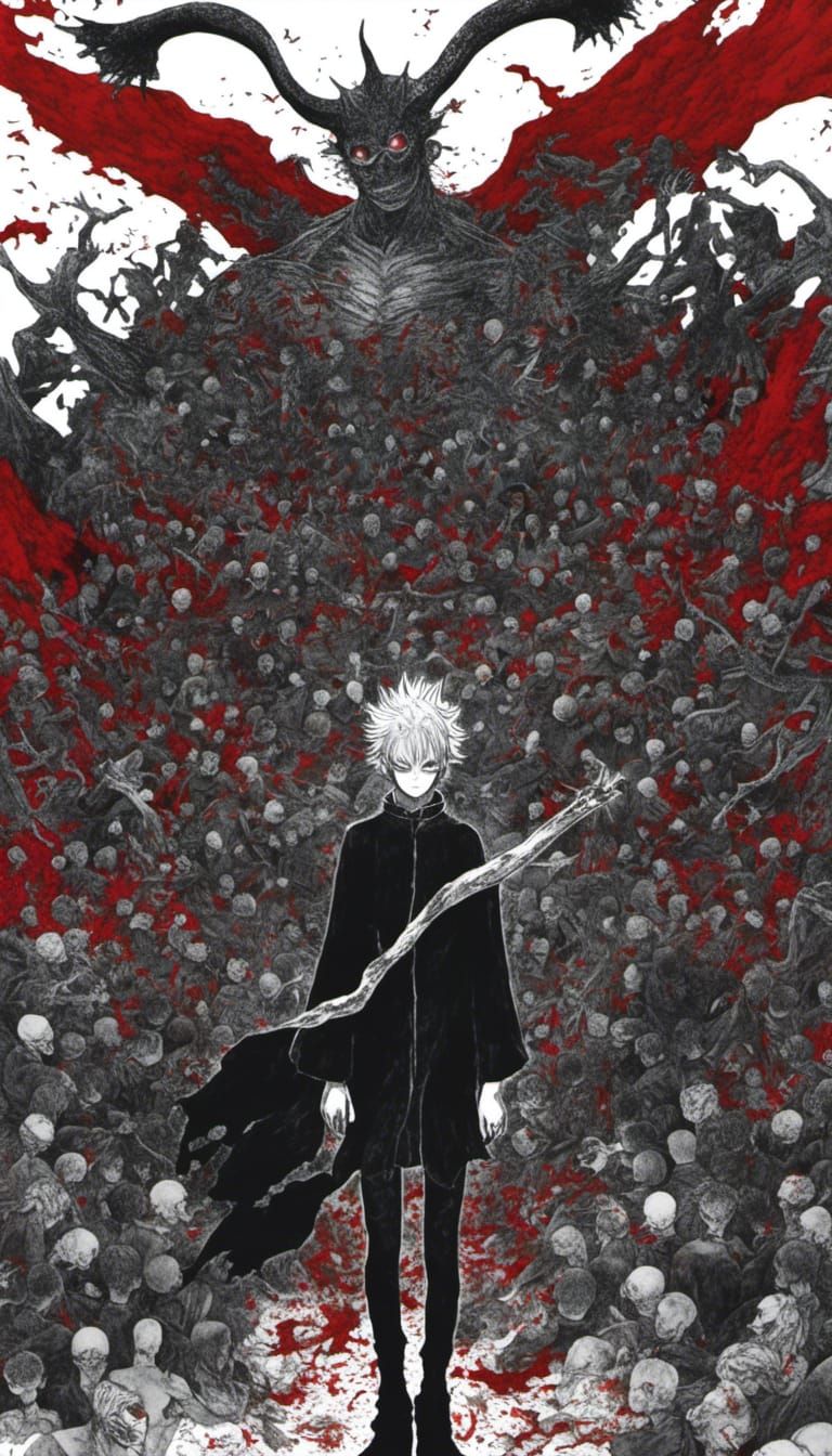 Red Knight in Dark Detailed Anime Style