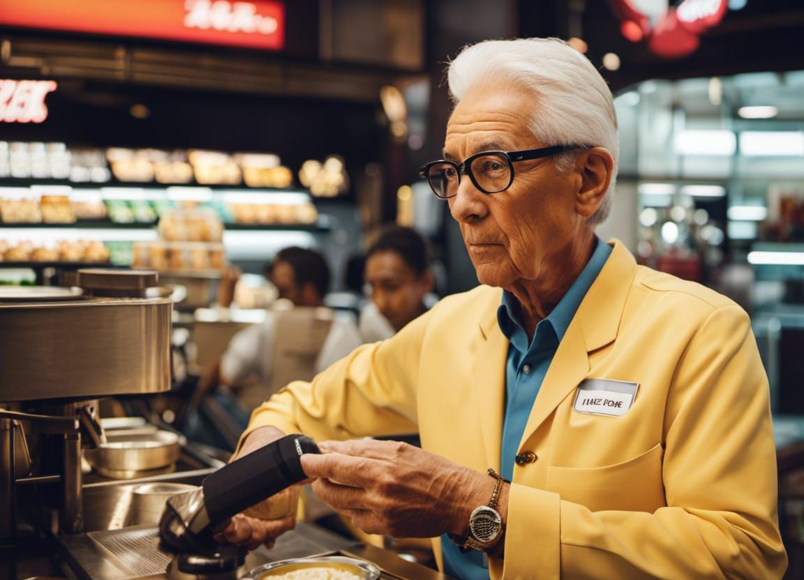 Andy Warhol as KFC Cashier: Professional Photography