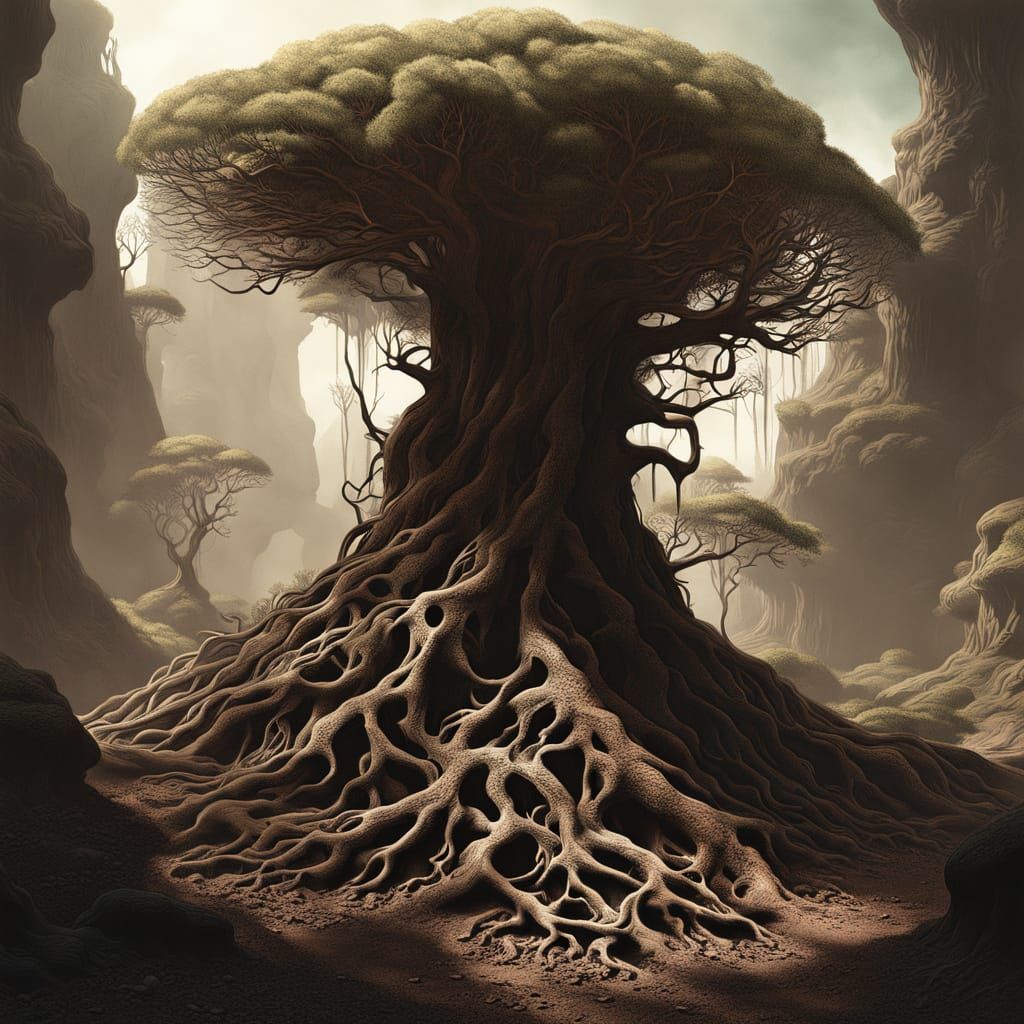 Fantasy art. A felid creature with muscular body, deep tapro...