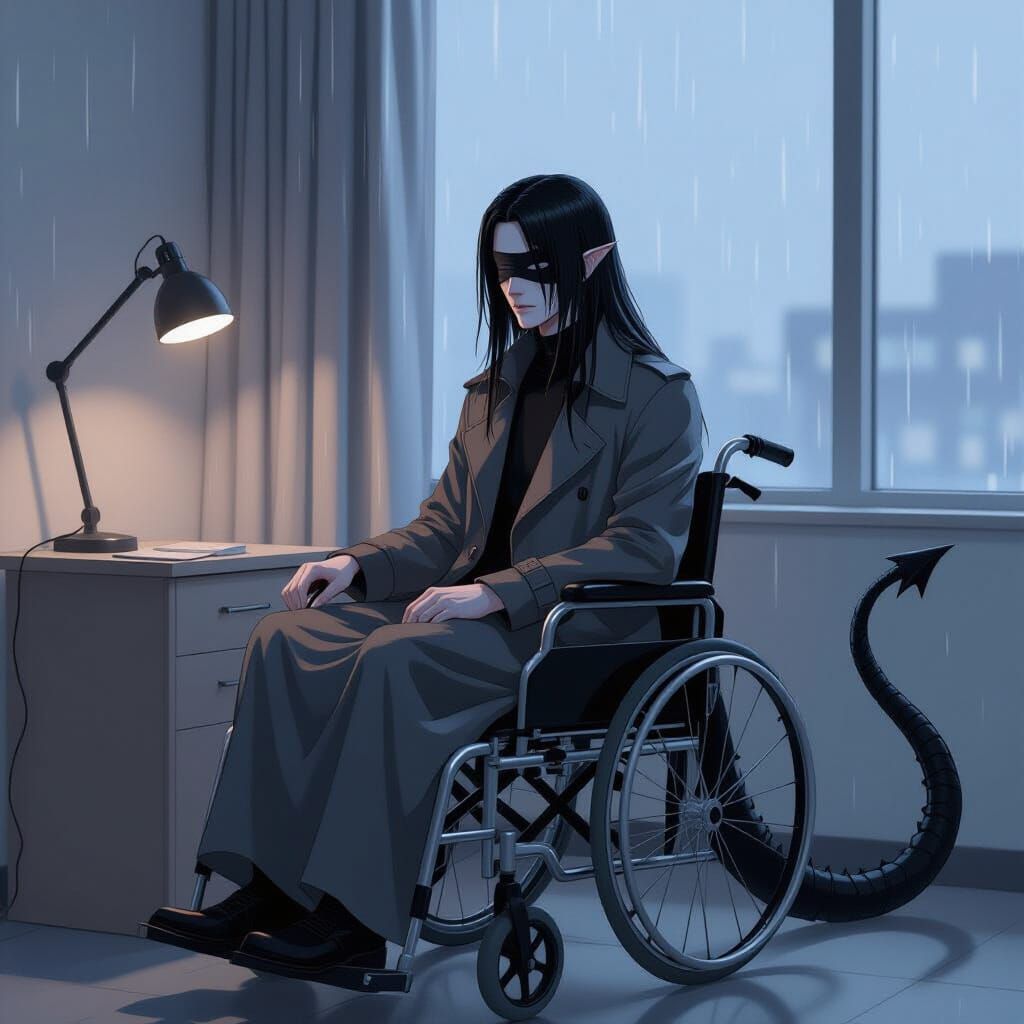 Melancholy Demon in Hospital Wheelchair