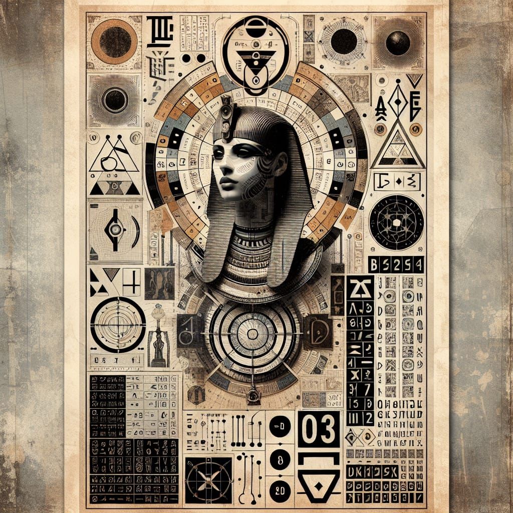 Egyptian Woman in Steampunk Cyberpunk Digital Collage