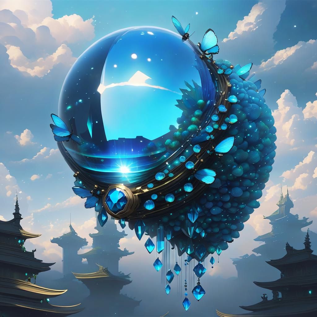 Cyberpunk Caterpillar Emerges from Crystal Cocoon