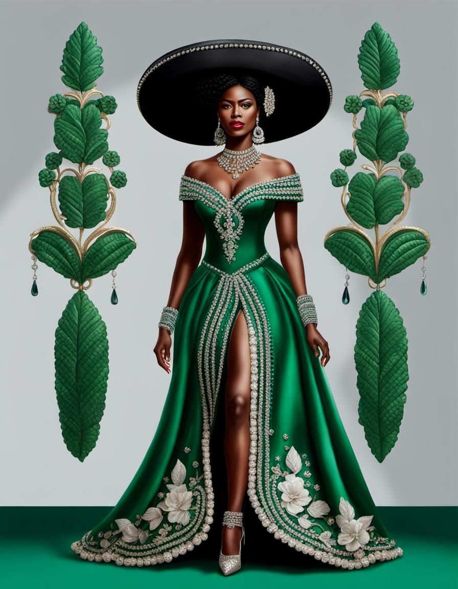 Exotic Dress: Hyperrealistic Portrait of a Colombian Woman