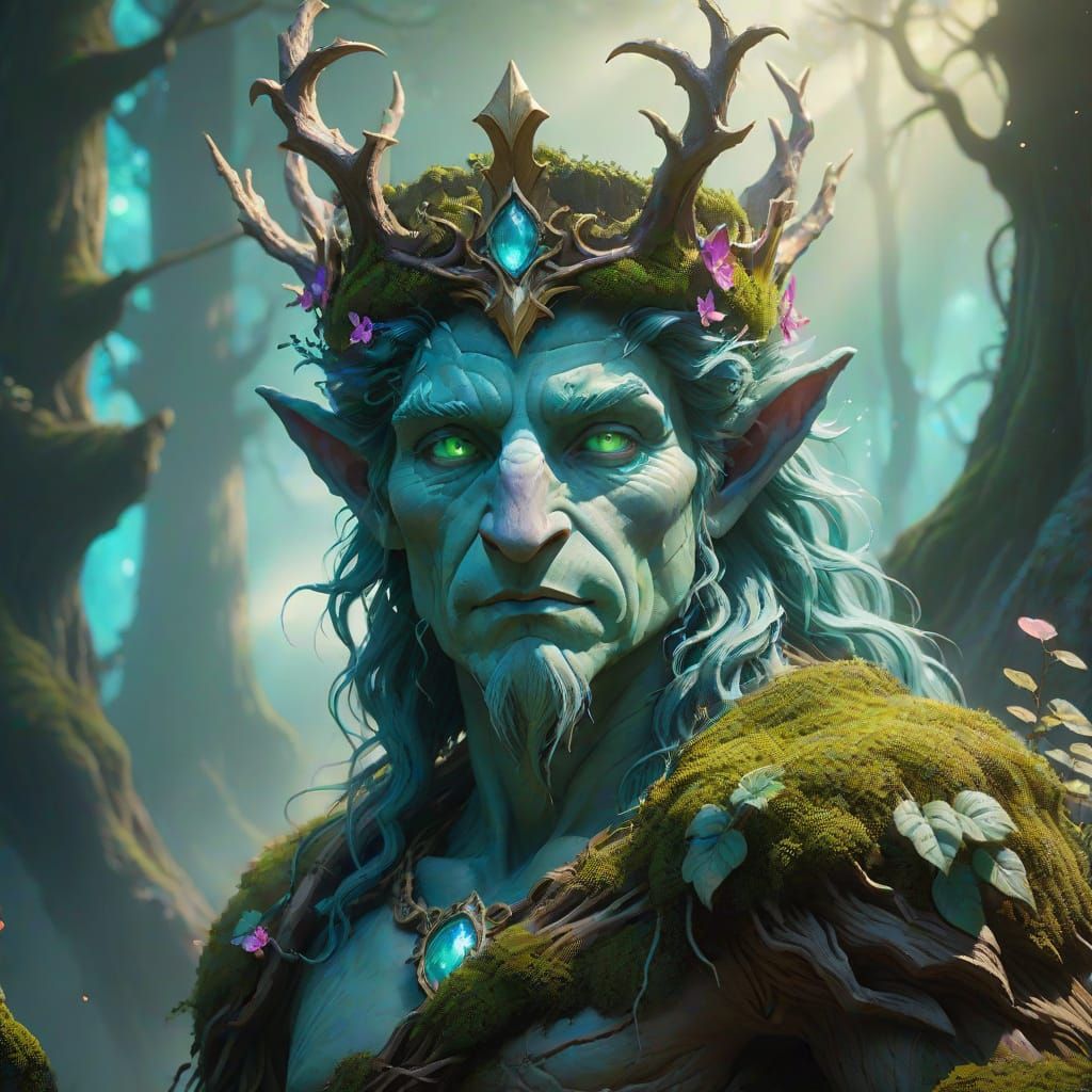 Ancient Forest Guardian with Emerald Eyes