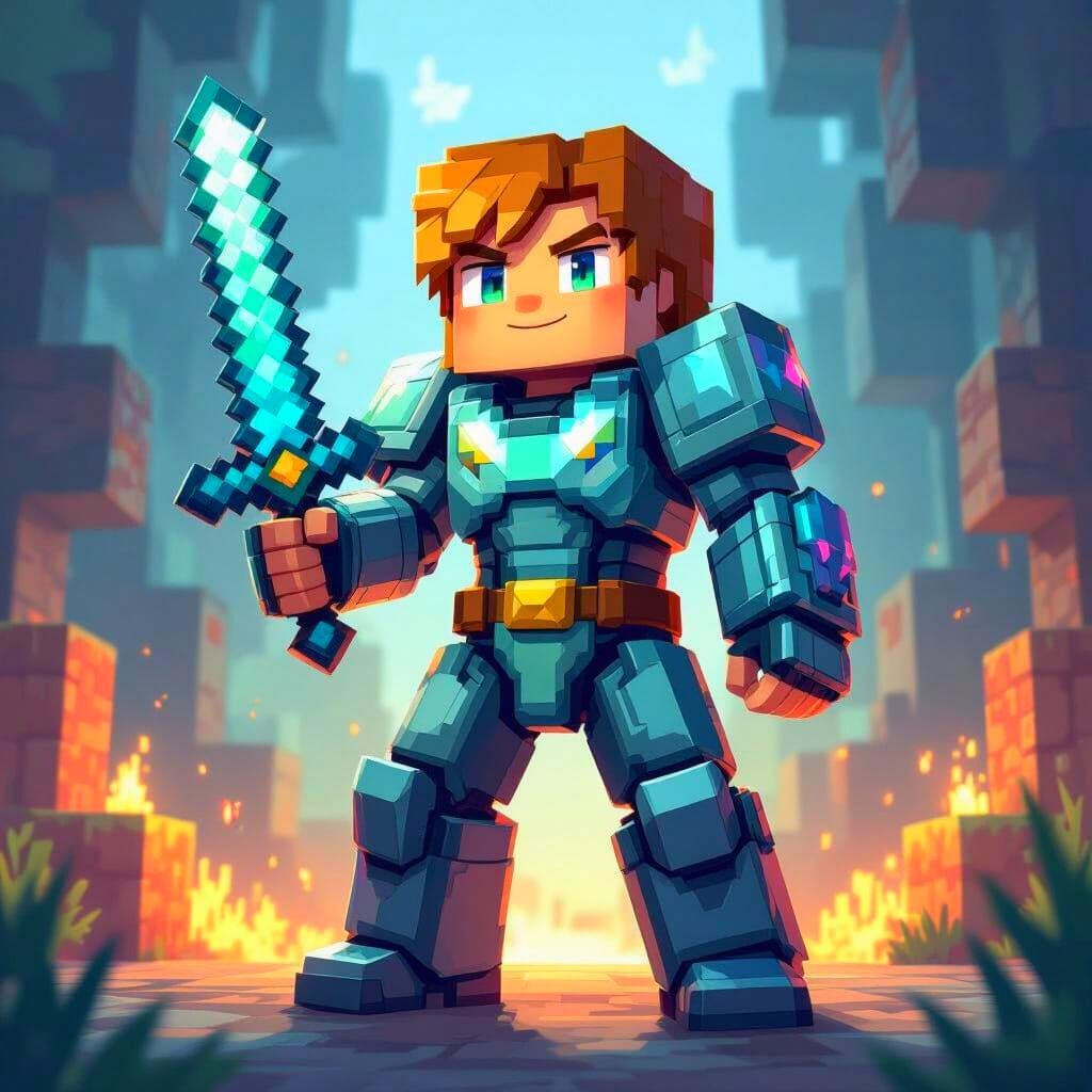 Jacked Minecraft Alex: AI Generated Interpretation