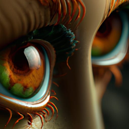 Detailed Eyes Matte Painting in Deep Color