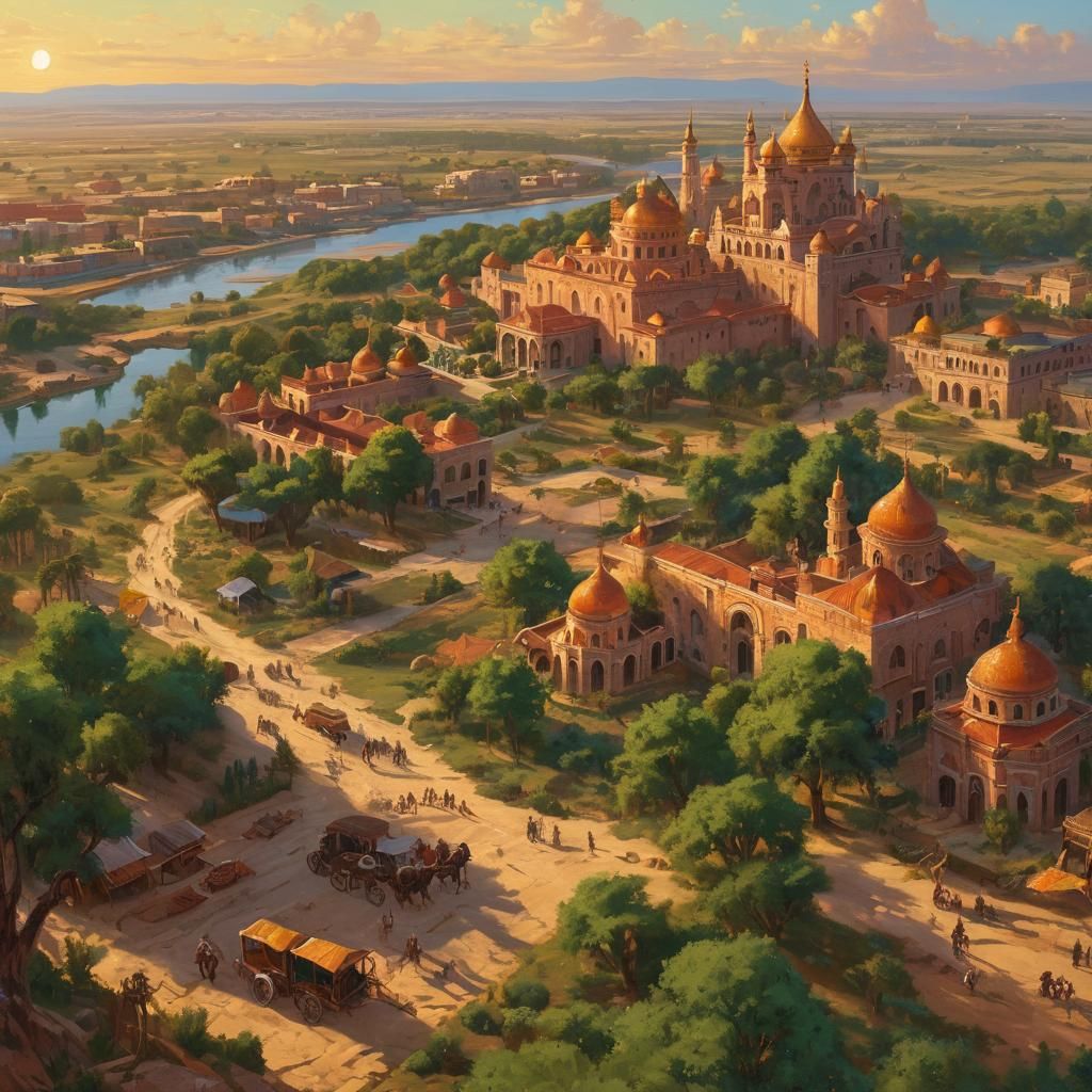 Astrakhan Oasis City in Epic Fantasy Style