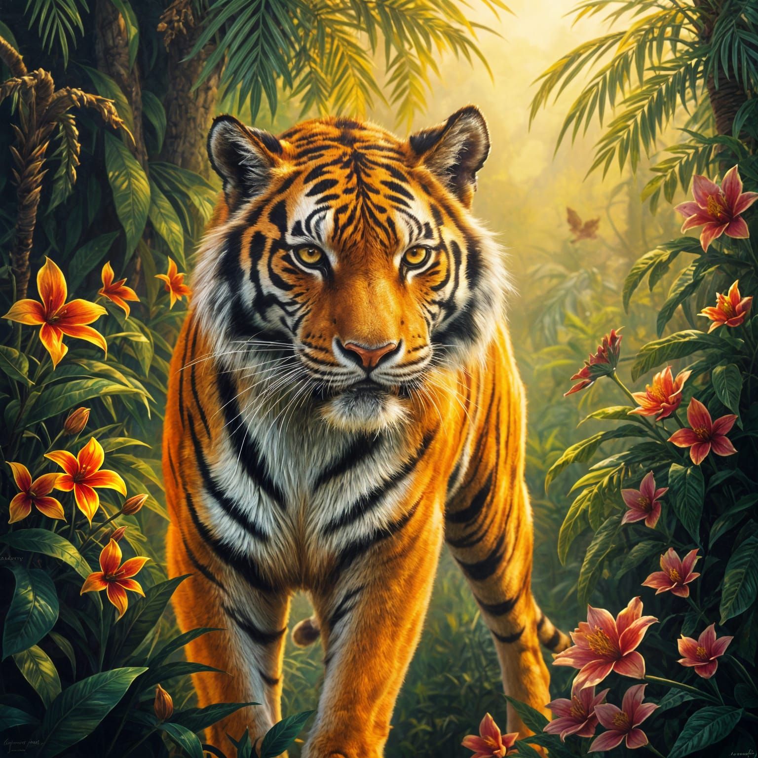 Tiger of the Sun: Oil Painting