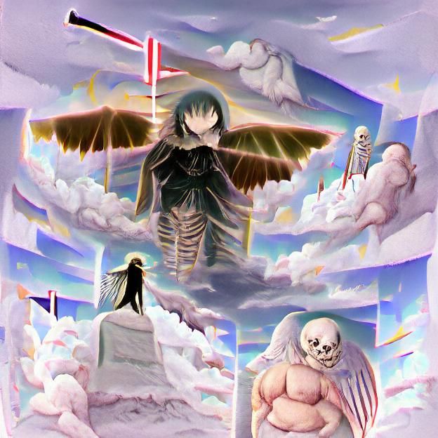 Ethereal Angel Between Heaven and Earth