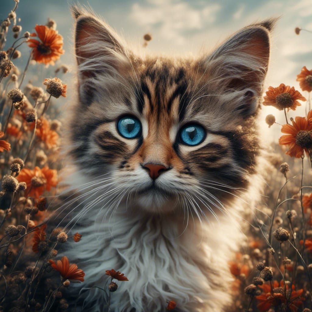 Hyperrealistic Cats: Mixed-Media Photography