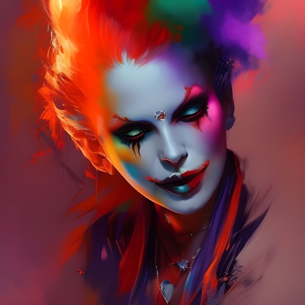 Hyperdetailed Clown Portrait in Graffiti Art Style