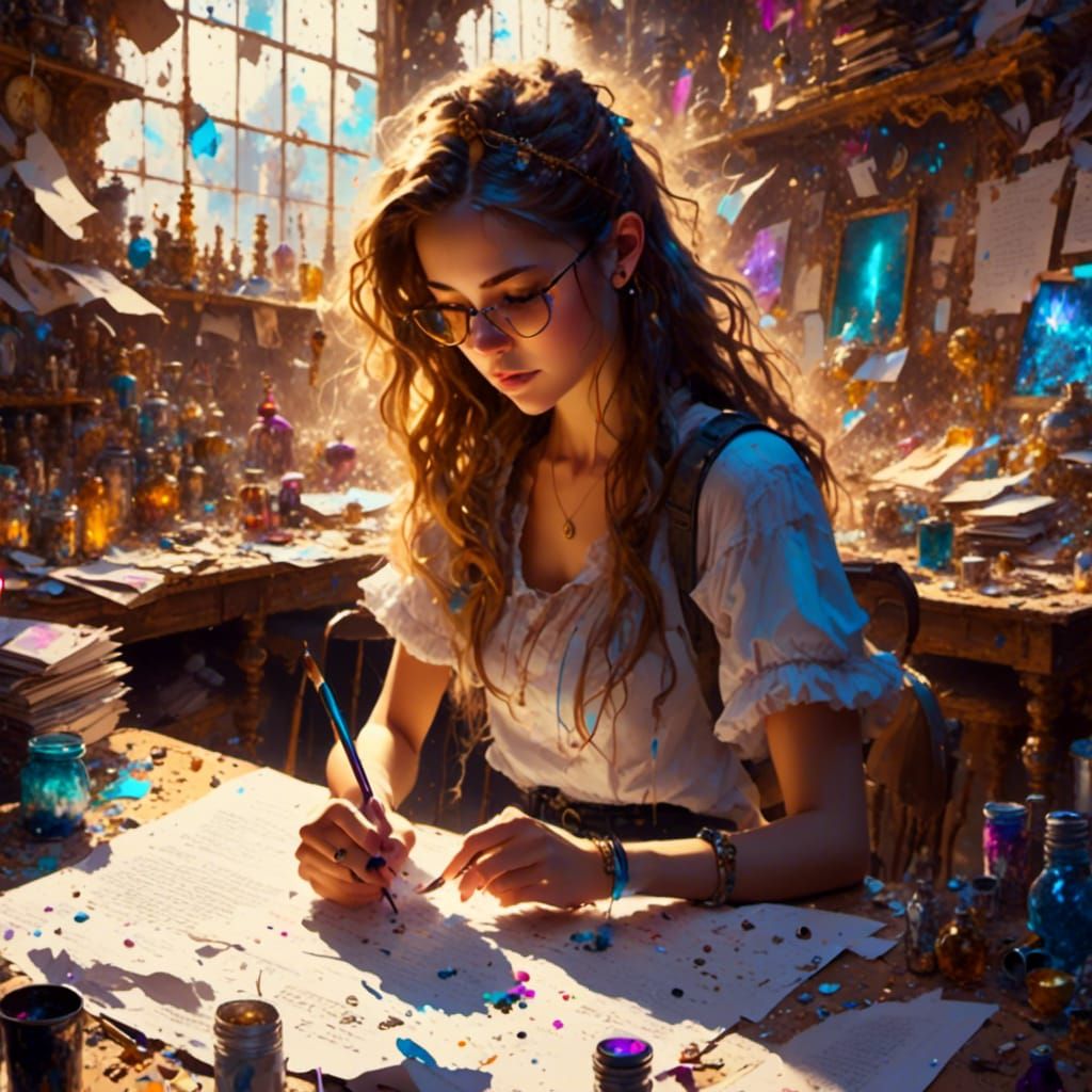 Girl Writes 'I FOLLOW BACK' in Hyperrealistic Style