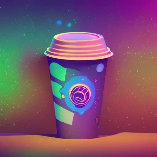 Galactic Coffee Shop: 3D Digital Art