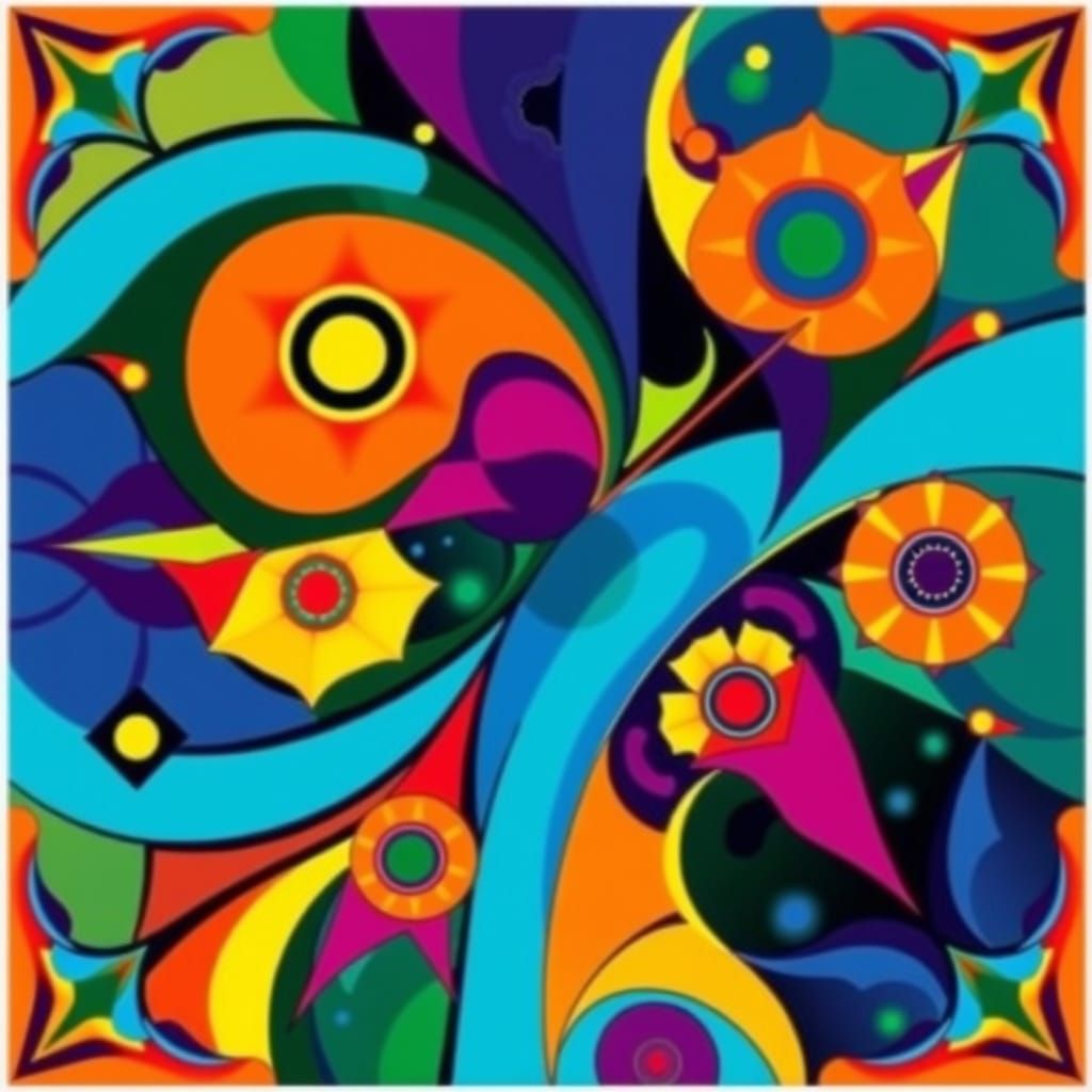 Vibrant Geometric Pattern in Bold Colors