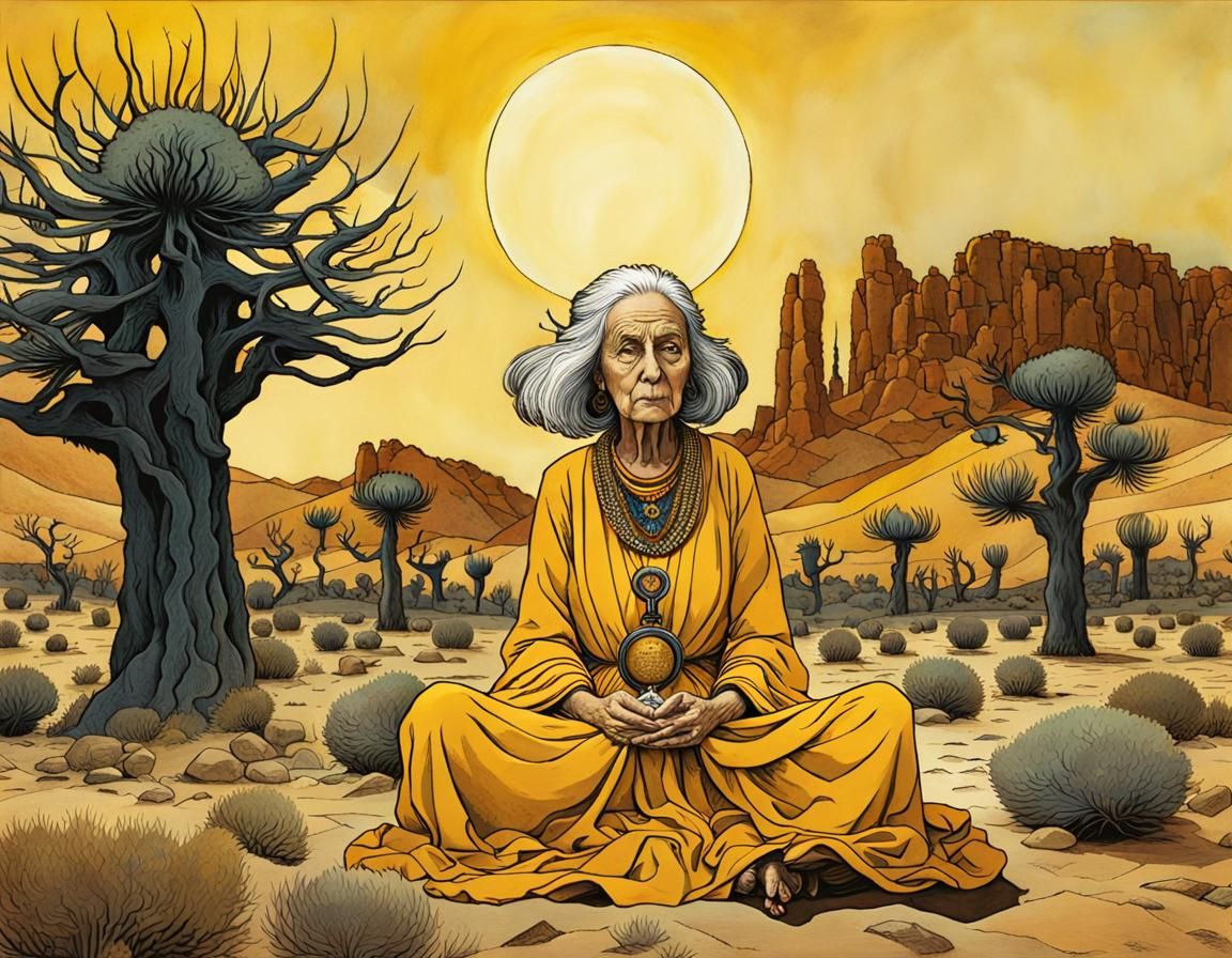 a woman sitting in the lotus position #5