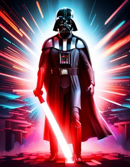 Darth Vader in Robotic Armor: 3D Splash Art