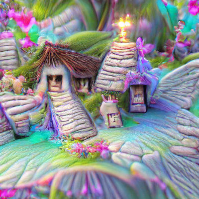 Cottagecore Fairy Village in 3D