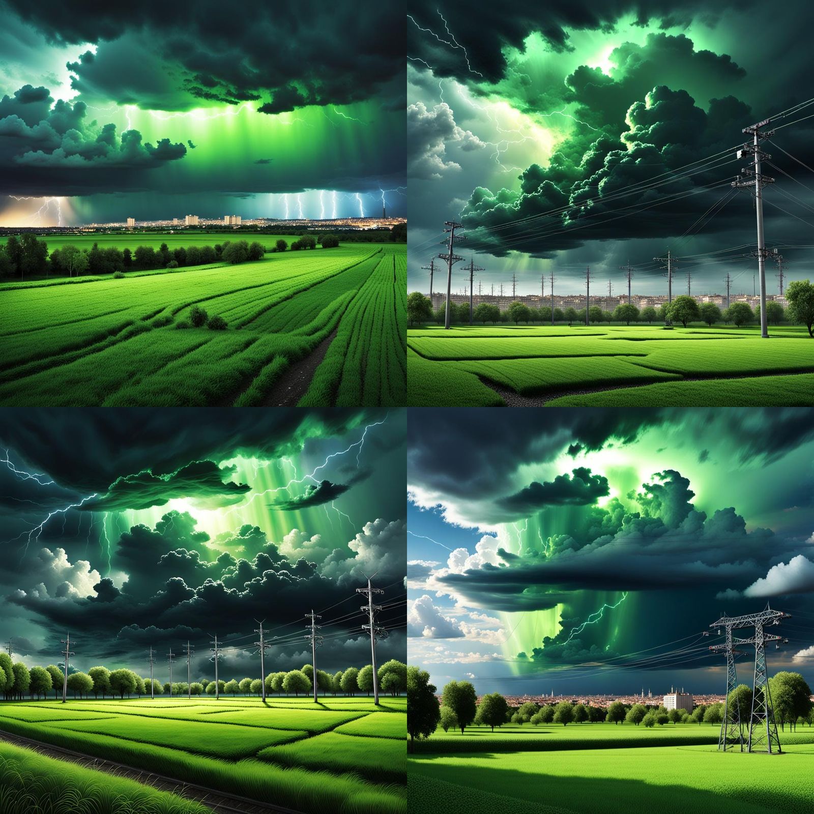 Stormy Meadow: Anime-Inspired 3D Art