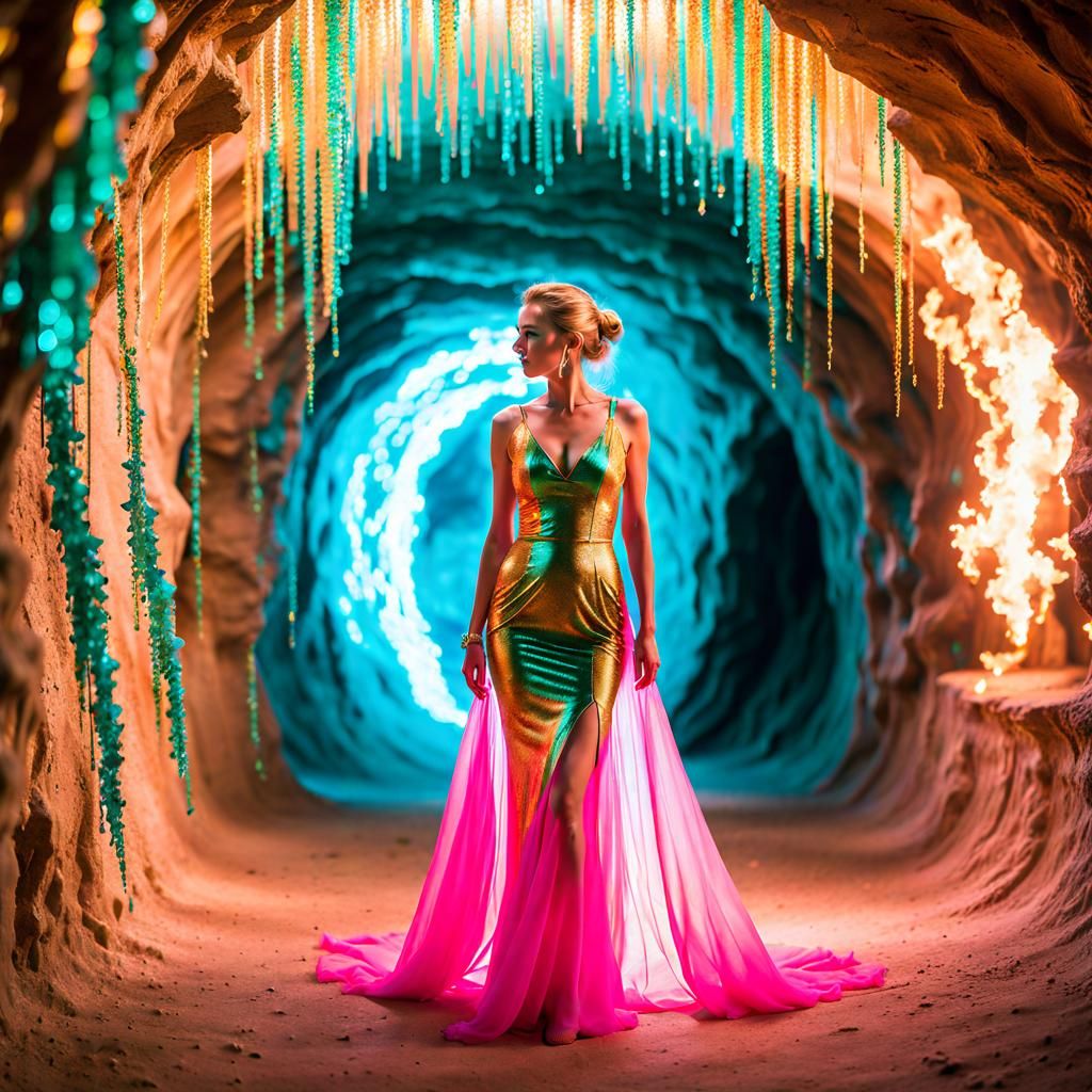 Woman in Crystal Cave: Fine Art Photography