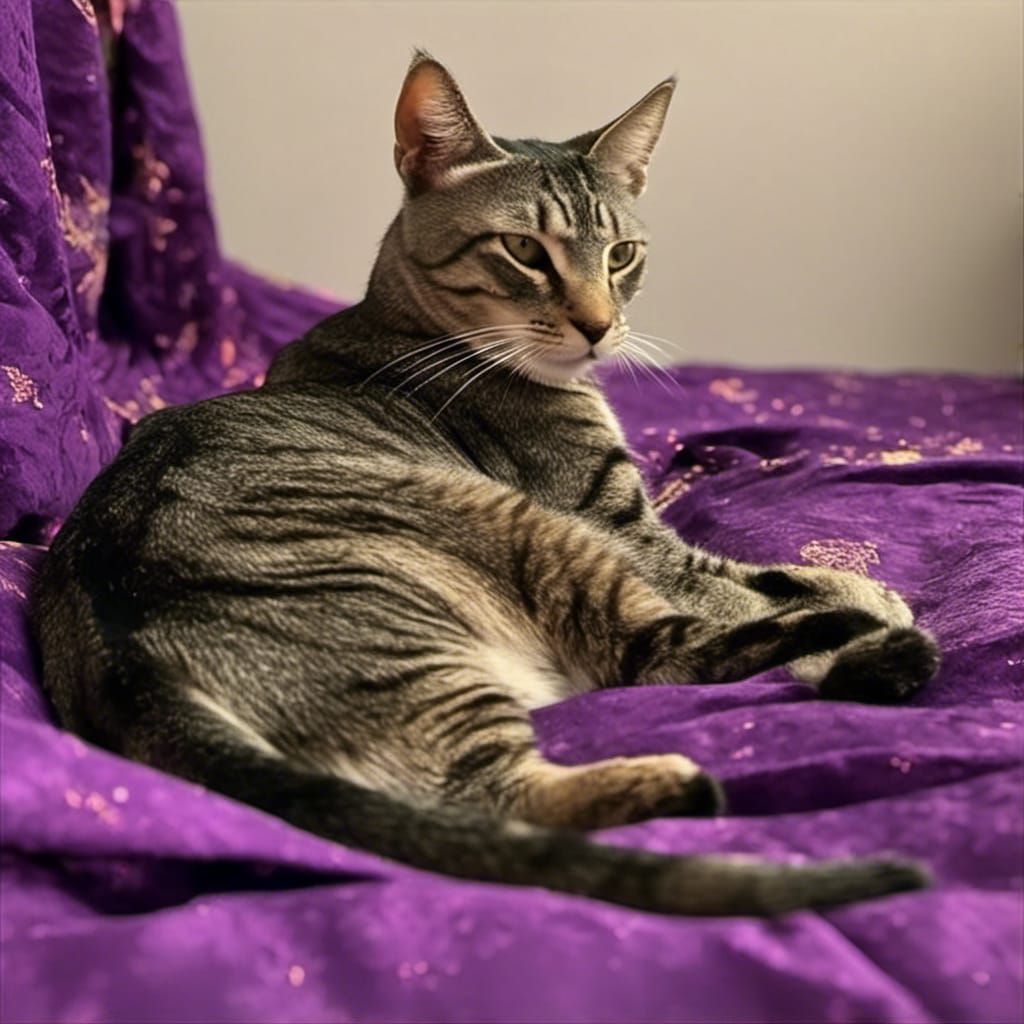 Dog and Cat on Couch in Detailed Matte Painting