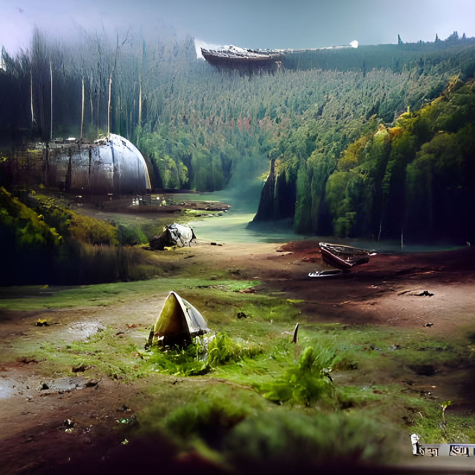 Abandoned Spaceship Near Minsk, Future Scene