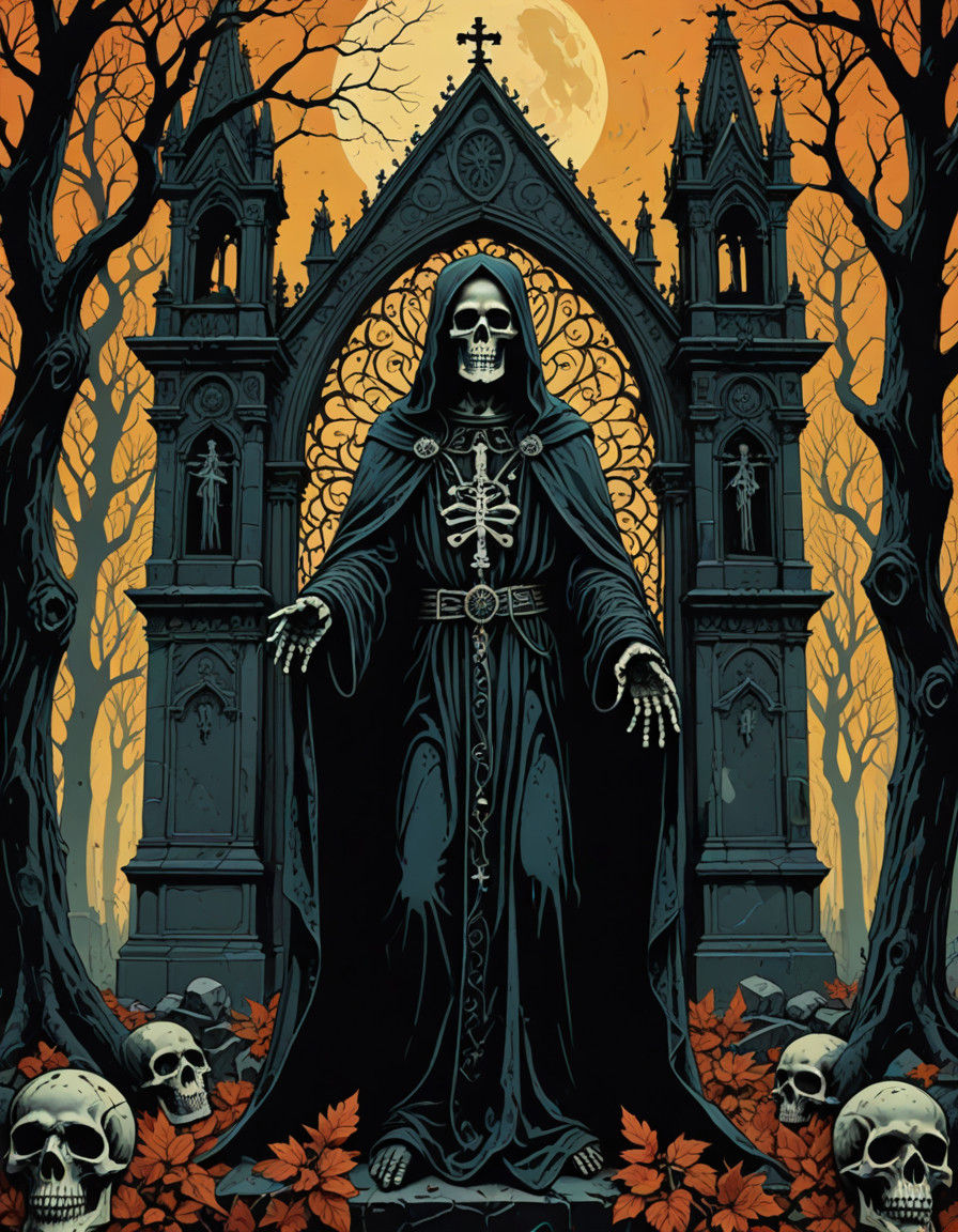 Gothic Mexican Santa Muerte: A Haunting Vision in Sacred and...
