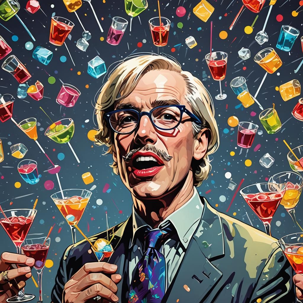 Pop Art Cocktail in a Lively Bar