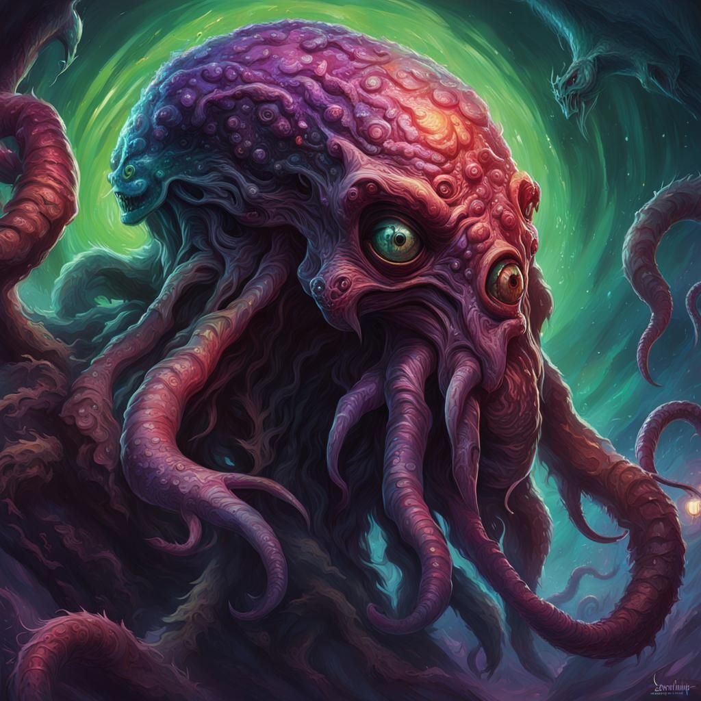 Hyperrealistic Nightgaunt of Lovecraft Lore