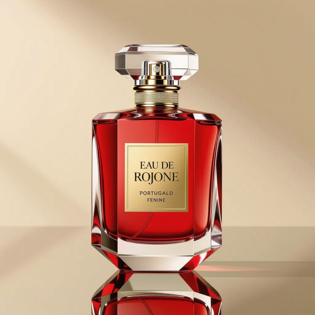 Luxurious Eau de Rojone Perfume Bottle Design