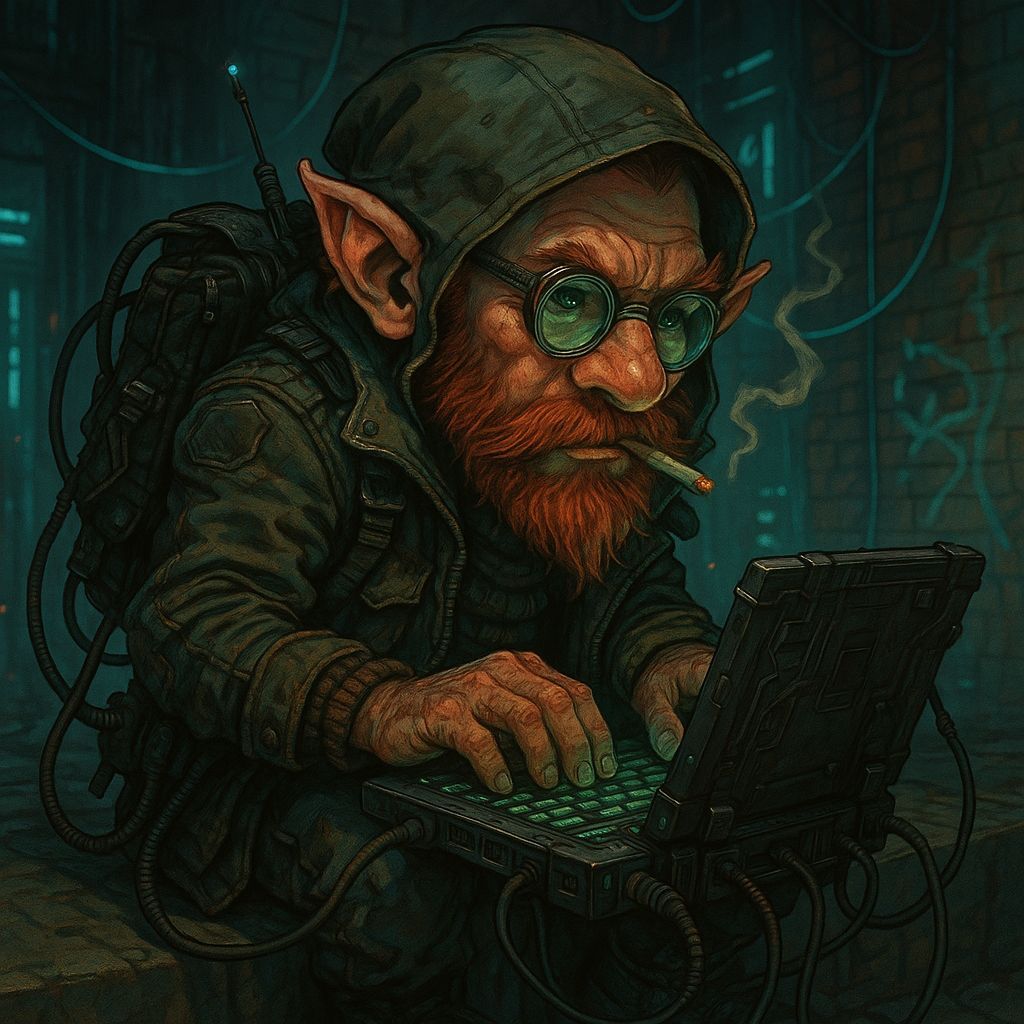 Cyberpunk Gnome Shadowrunner