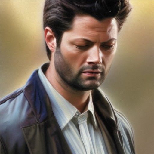 Castiel Oil Painting in Realistic Style