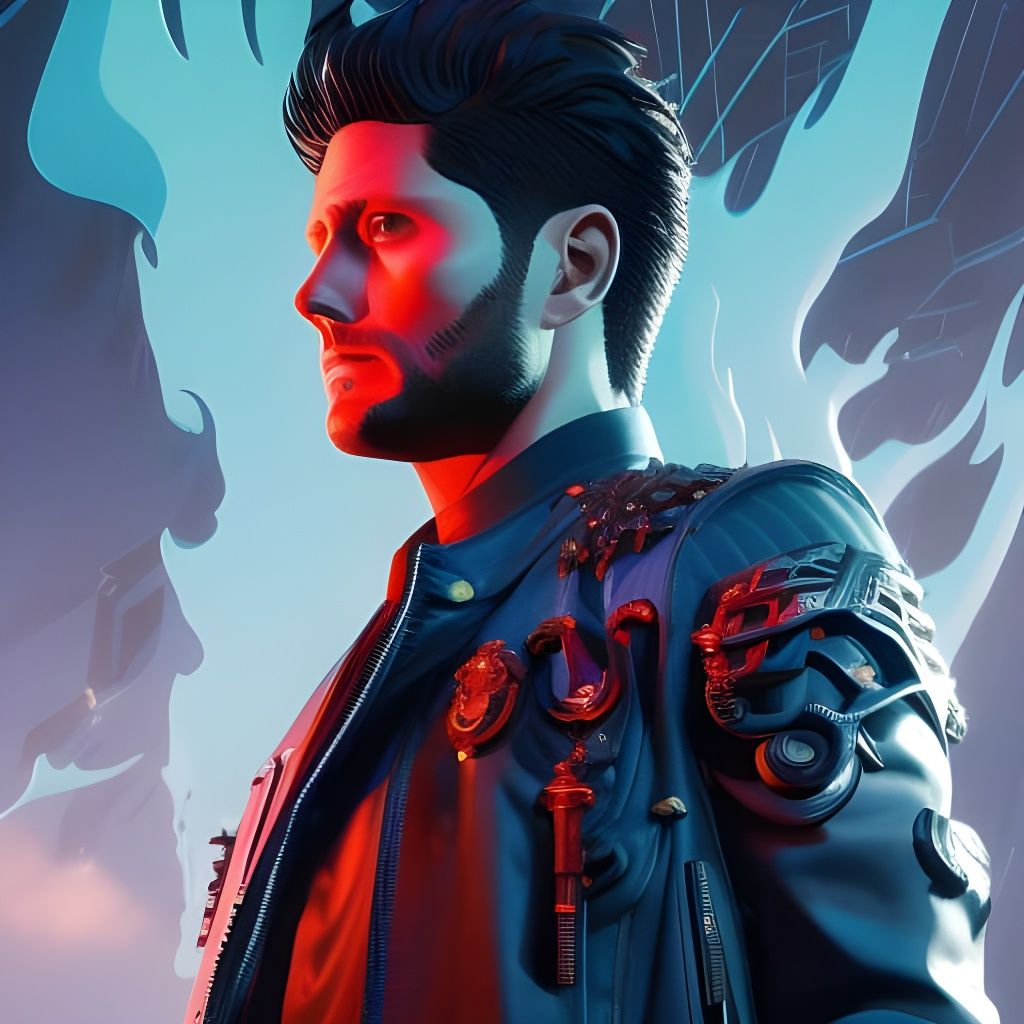 Psychedelic Comic Book Art Portrait with Intricate Details