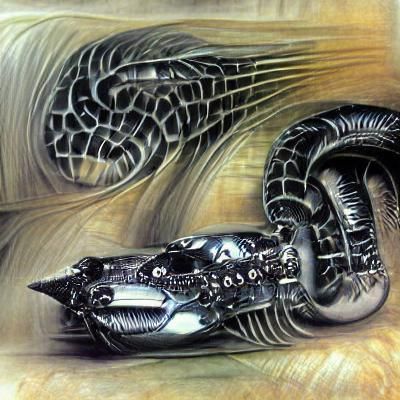 Adder Viper Snake in Giger Style