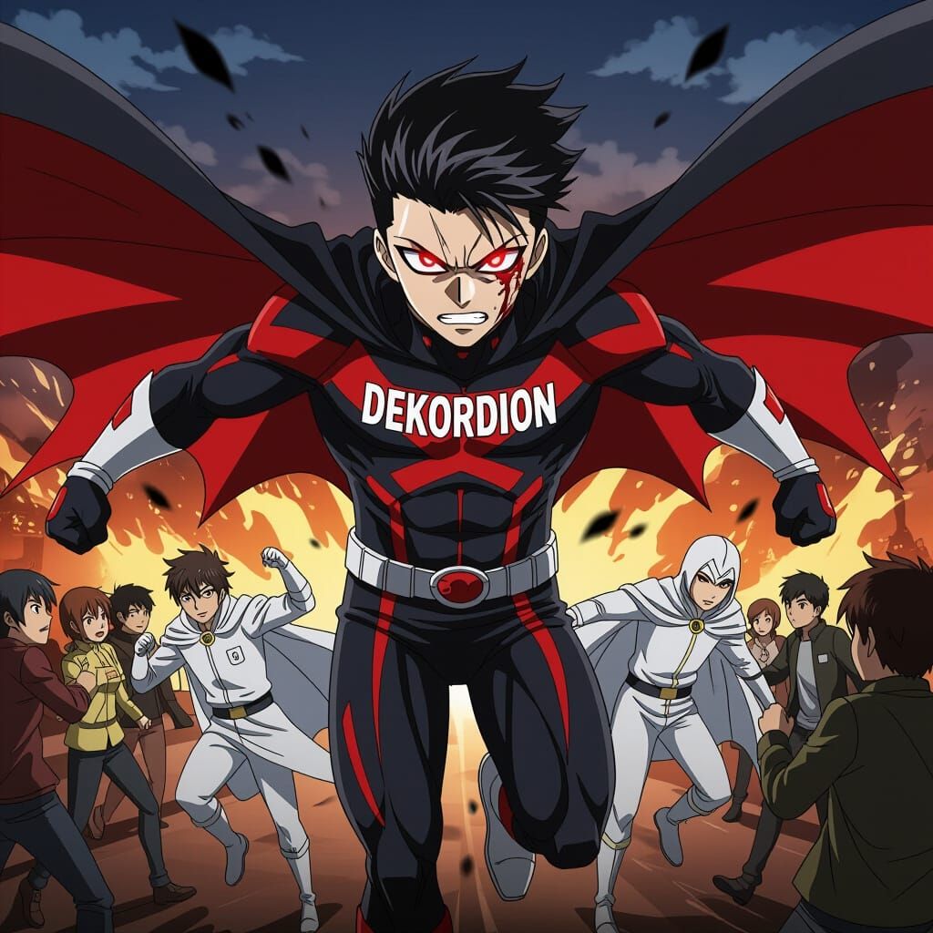 Anime Supervillain's Triumphant Attack on a Hero