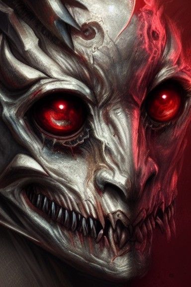 Undead Horse Portrait in Ornate Demon Armor