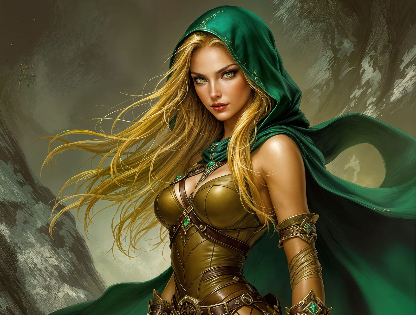 Ethereal Elven Warrior in Epic Fantasy Painting