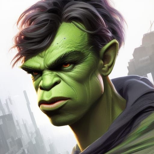 Hyperdetailed Grinch Spider-Man Portrait in Art Nouveau Styl...