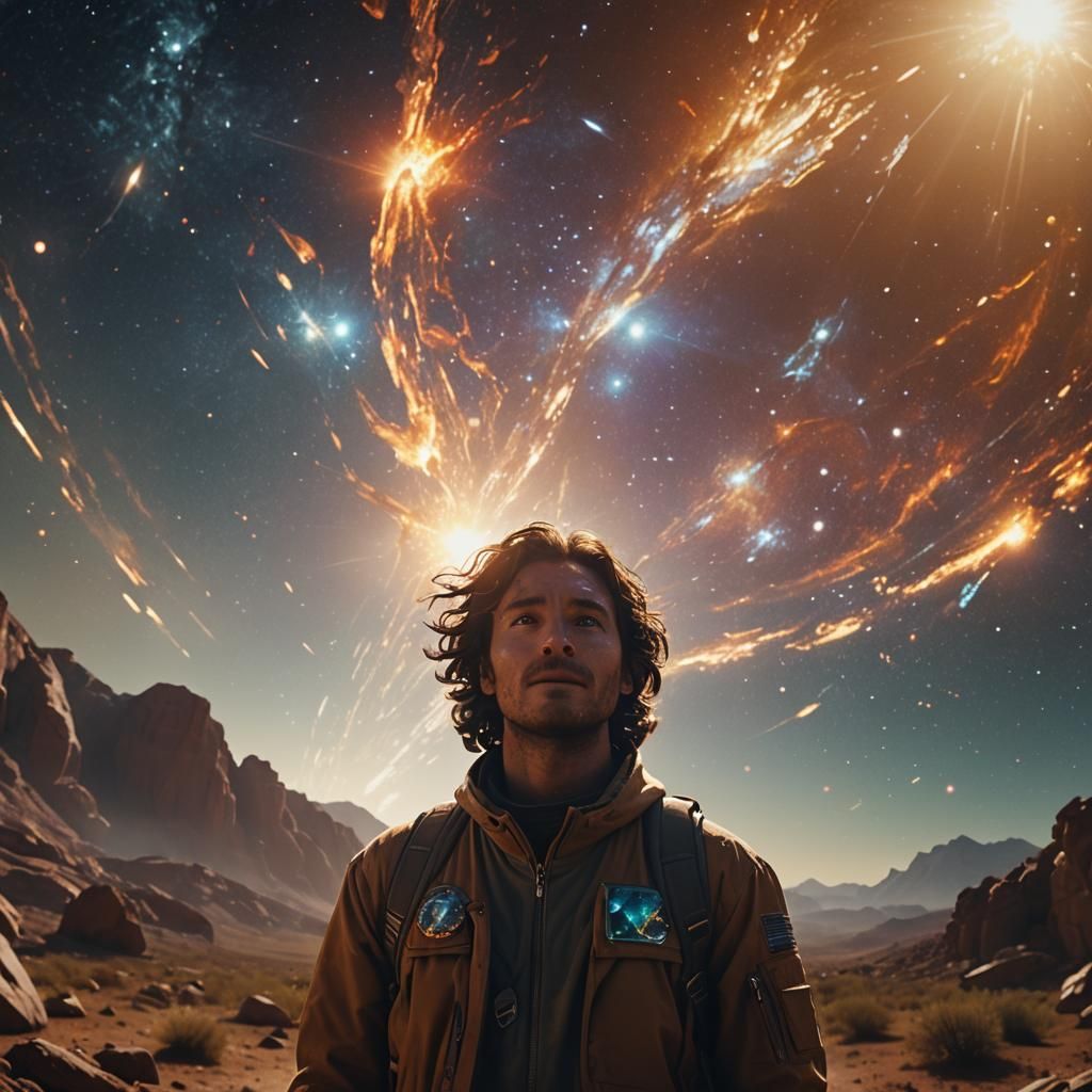 Celestial Being Meets Humans: Cinematic Digital Art