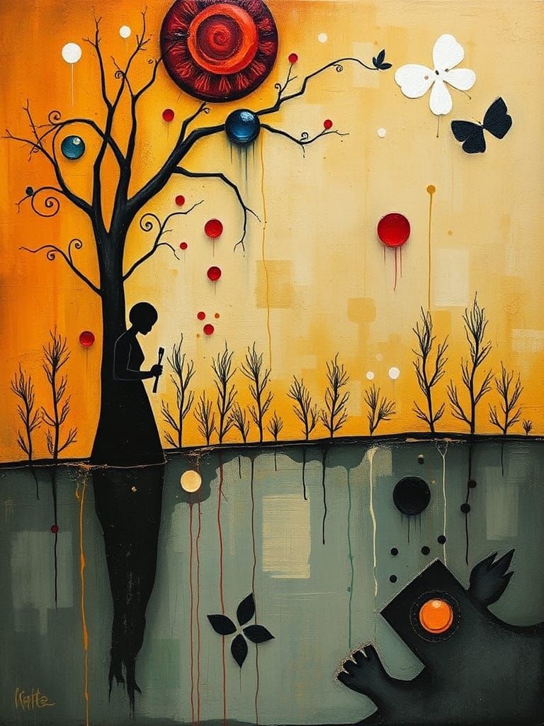 Abstract Expression of Love in Automatism Style