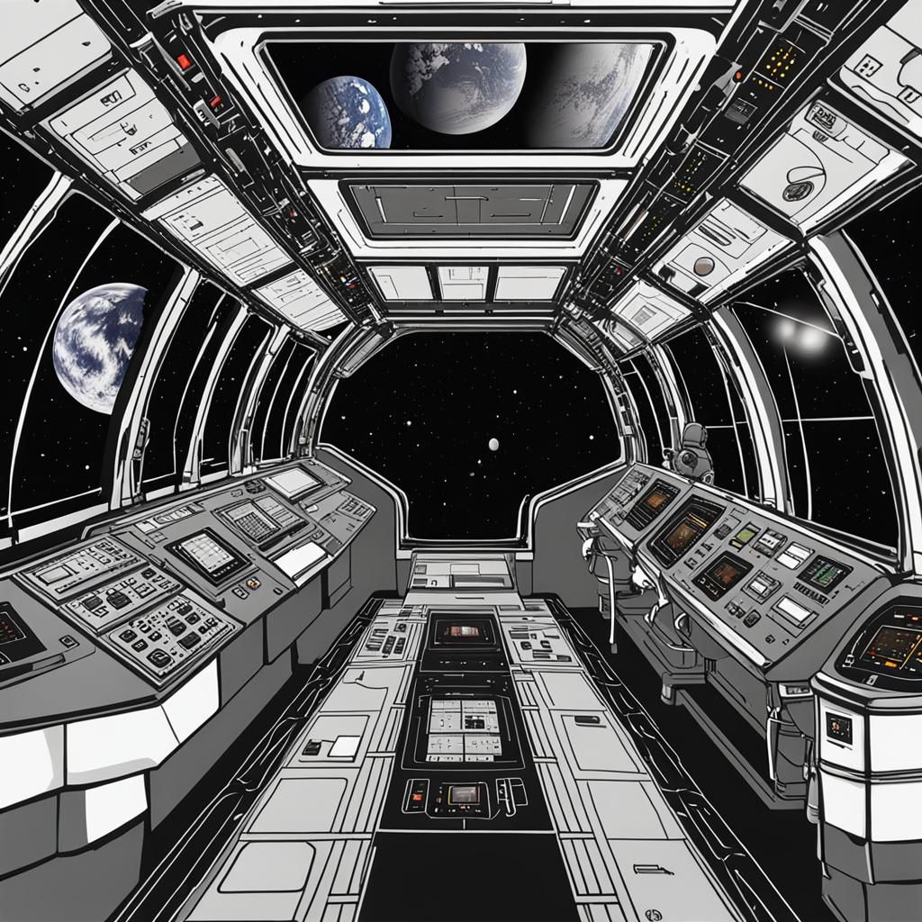 Astronomy Wonders Seen From Spaceship Bridge