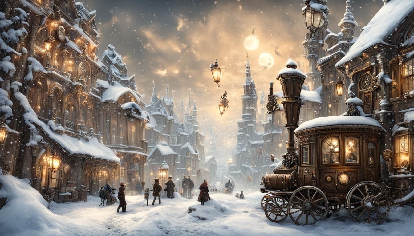 Steampunk Winter Wonderland Scene