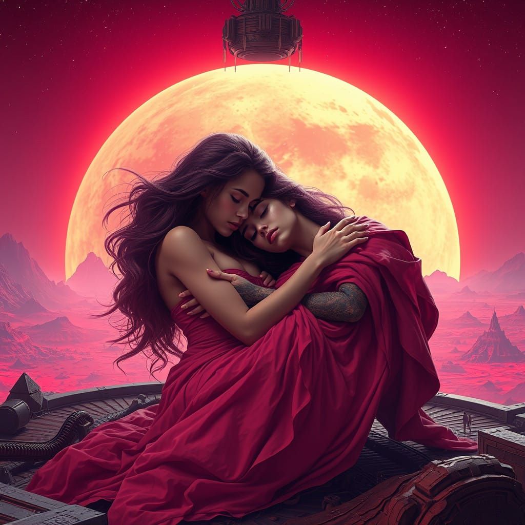 Two Women in a Futuristic, Dreamy Slumber on Venus