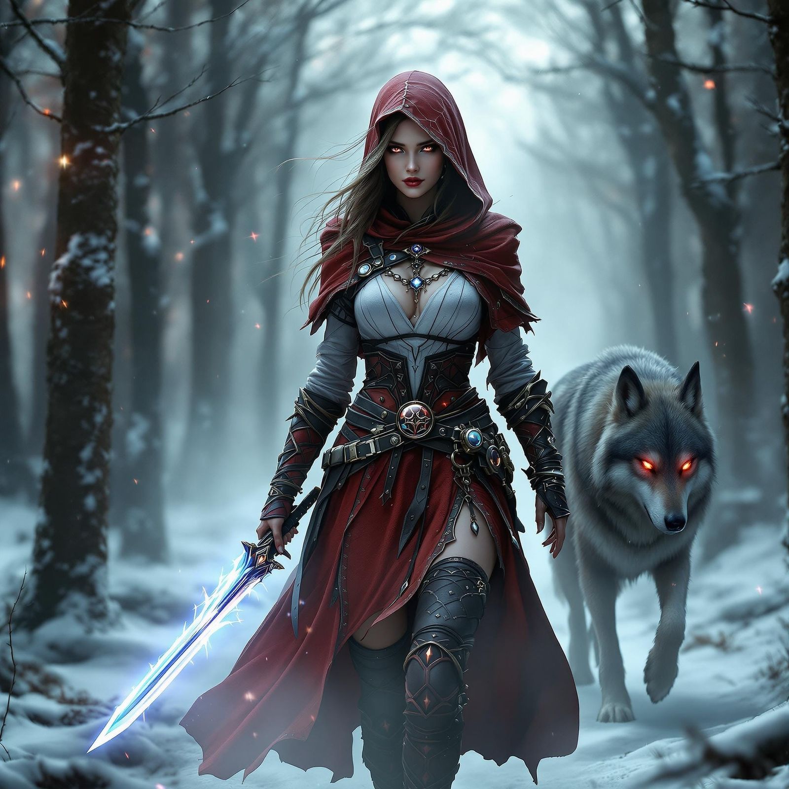 Mystical Rogue Red Riding Hood Embarks Through Winter Enchan...