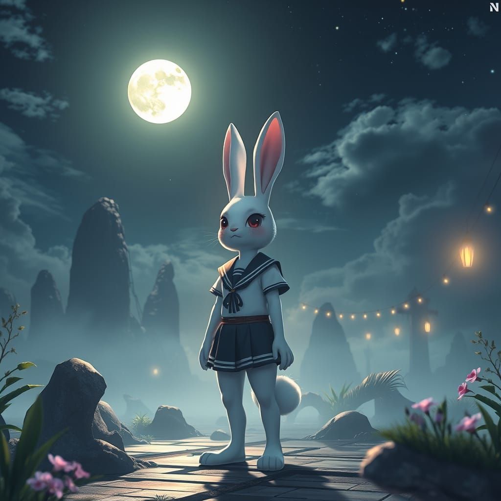Moonlit Rabbit in Thailand, Anime Style