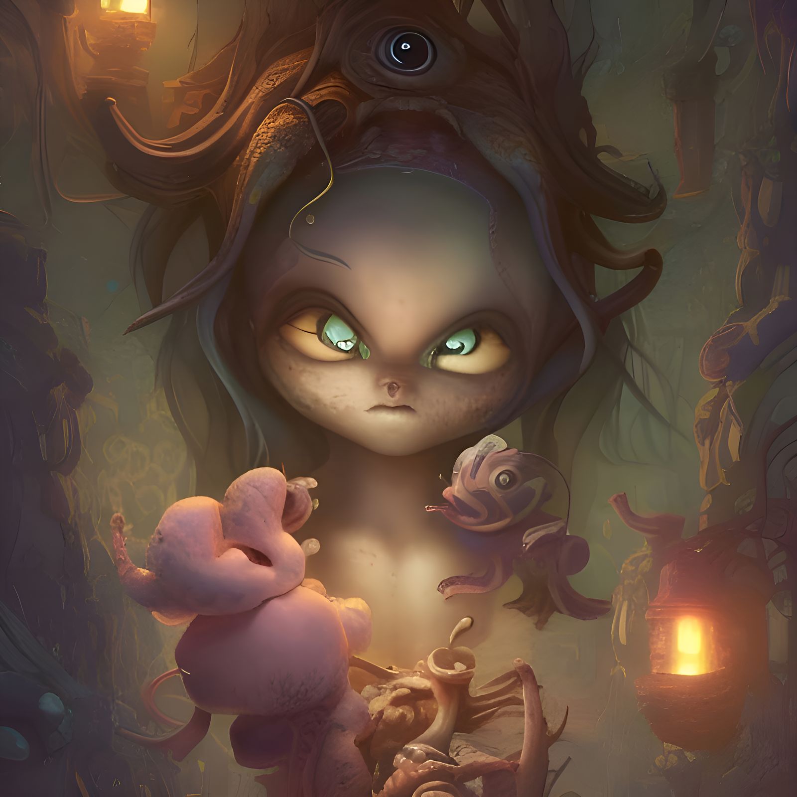 Adorable Baby Cthulhu Cartoon Render